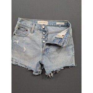 Denim Forum The Yoko Short Women's Size 24 Light Wash Distressed